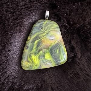 Green glass pendant